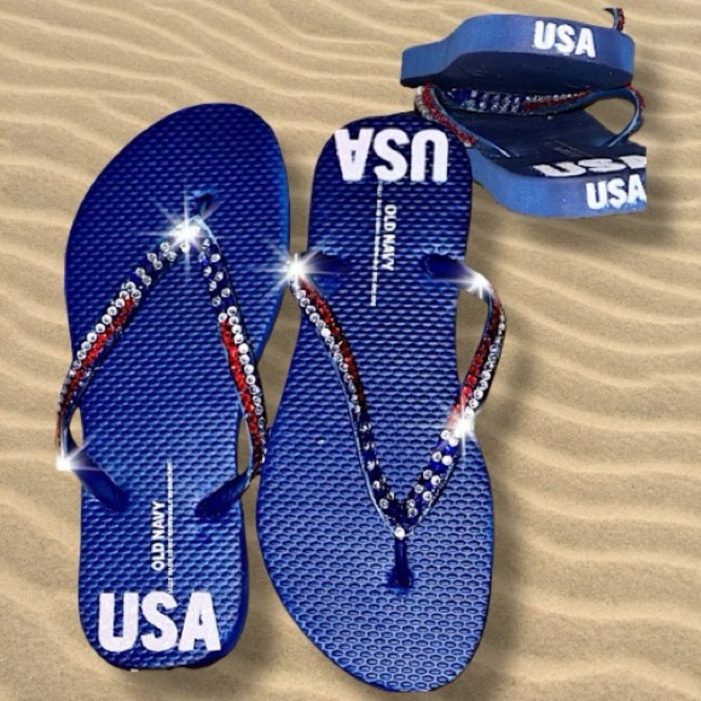 Flip Flops, Women Sandals, Girls Sandals, Ladies Shoes, Independence Day, USA